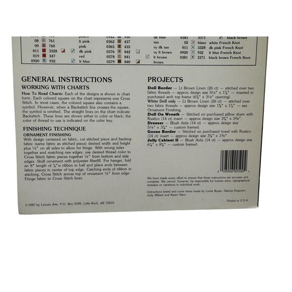 Vintage Jelly Cabinet II Cross Stitch Leaflet #500 Leisure Arts Cottage Country - Picture 2 of 2